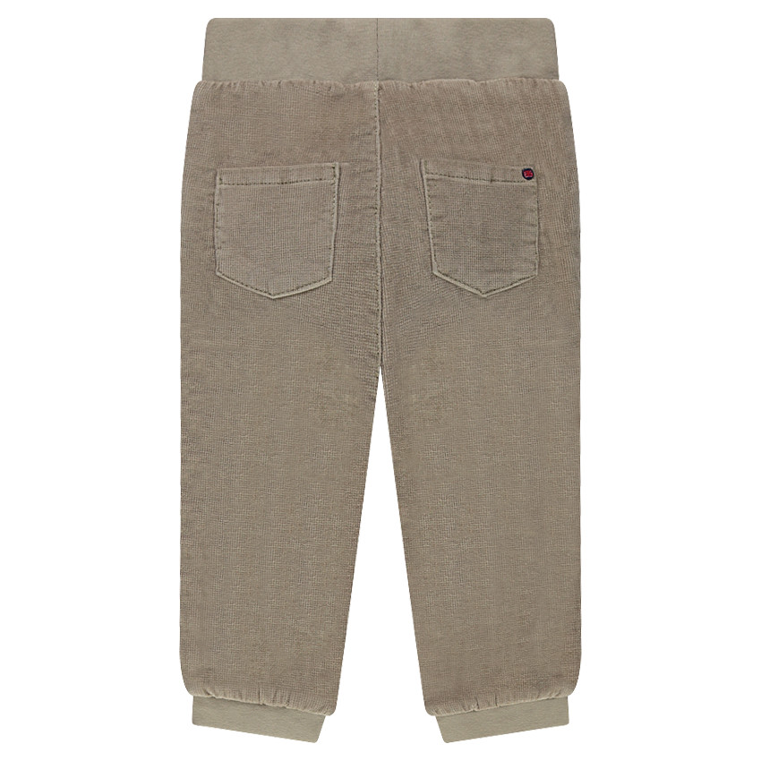 Βελουτέ παντελόνι με λάστιχο στη μέση και επιγονατίδες 