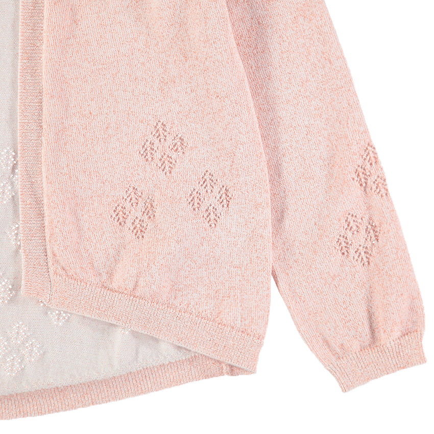 Παιδικά - Πλεκτή ζακέτα χωρίς κουμπιά με μοτίβα ζακάρ 