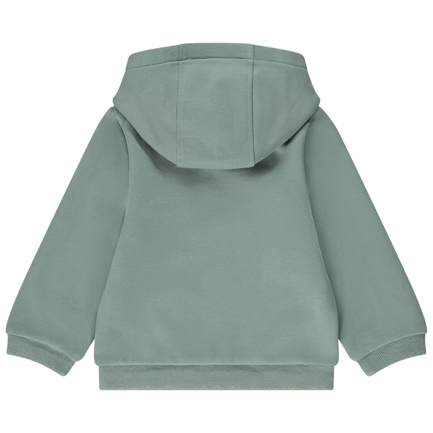 Ζακέτα με κουκούλα από molleton μονόχρωμο για κορίτσι bebé 