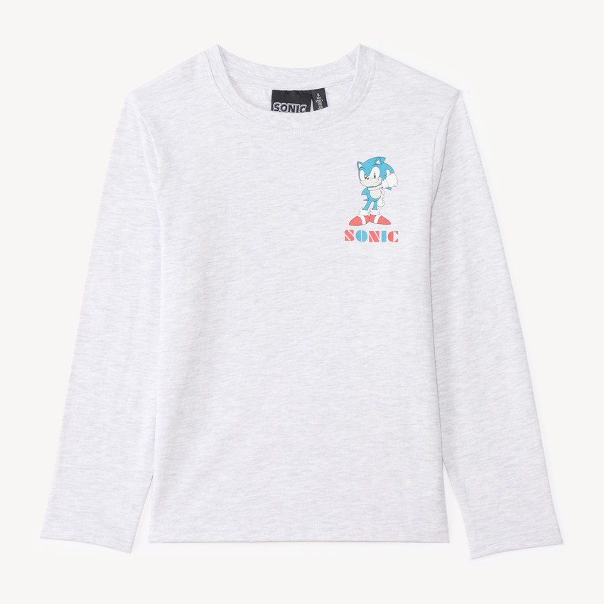 T-shirt garçon à manches longues imprimé Sonic 