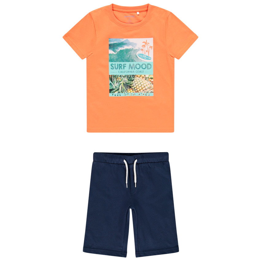 Πιτζάμα t-shirt + σορτς για αγόρι 