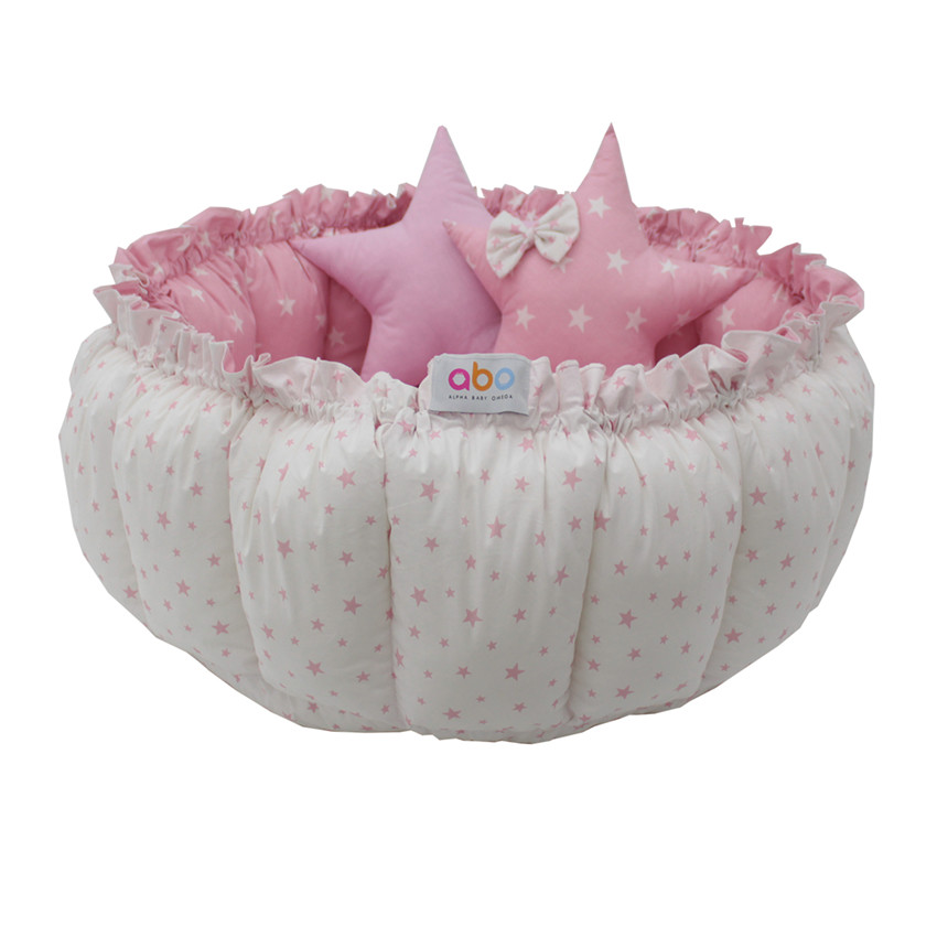 Φωλιά-χαλάκι δραστηριοτήτων 2 σε 1 ροζ με αστέρια  