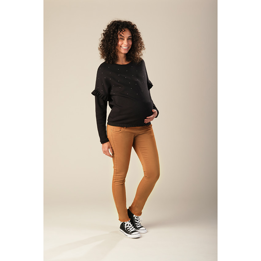 Pantalon de grossesse coupe slim avec bandeau haut 