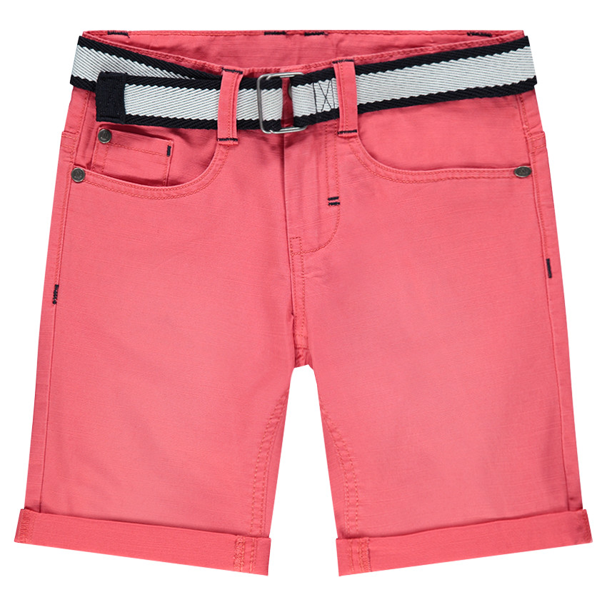 Βαμβακερή βερμούδα νηματοβαφή με αφαιρούμενη ζώνη 