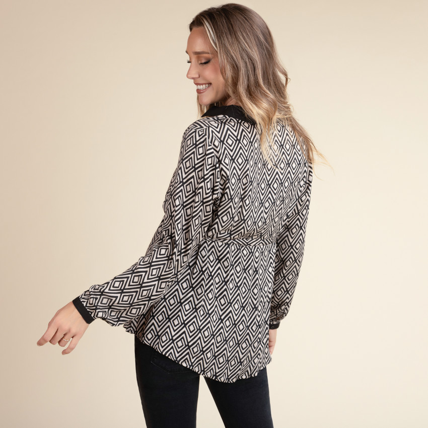 Πουκάμισο εγκυμοσύνης και θηλασμού με σχέδιο ethnic 