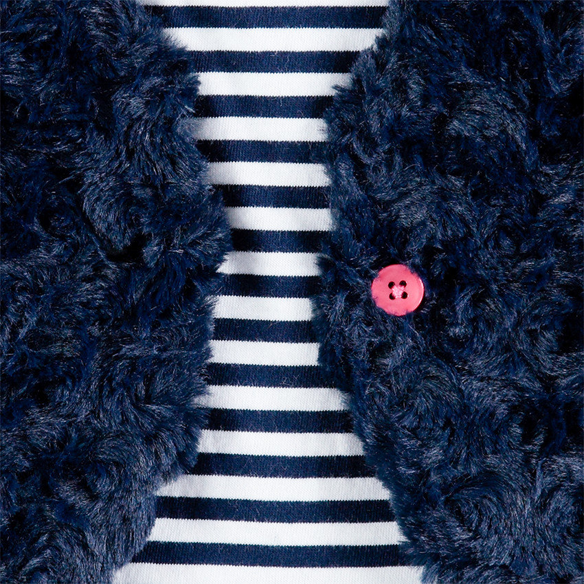 Ζακέτα από sherpa με ριγέ επένδυση ζέρσεϊ  Additional Ζακέτα από sherpa με ριγέ επένδυση ζέρσεϊ