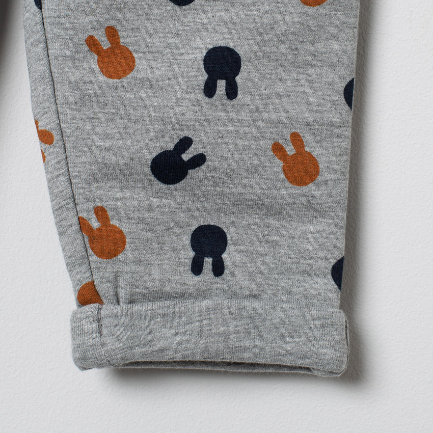 Jogging maille fantaisie motif lapin et poche 