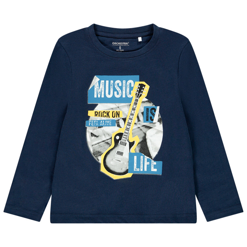 T-shirt μακρυμάνικο σχέδιο φαντεζί για αγόρι Main T-shirt μακρυμάνικο σχέδιο φαντεζί για αγόρι