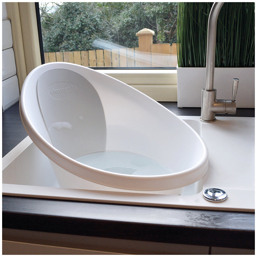 Baignoire Shnuggle nouveau nés 0-12m - Blanc/Gris 