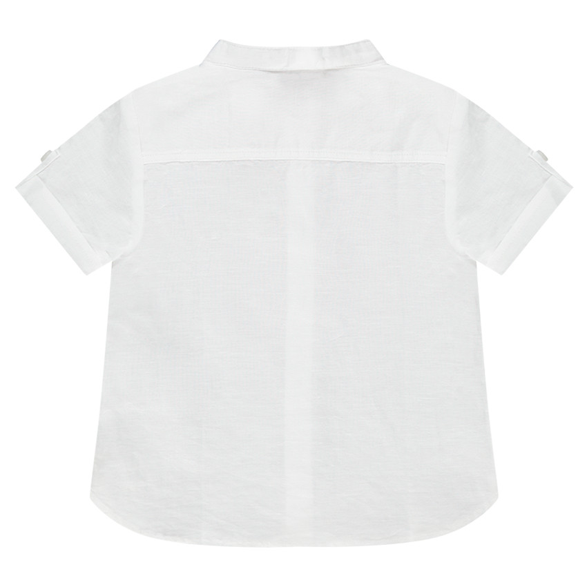 Κοντομάνικο βαμβακερό πουκάμισο με γιακά μάο  Additional Κοντομάνικο βαμβακερό πουκάμισο με γιακά μάο