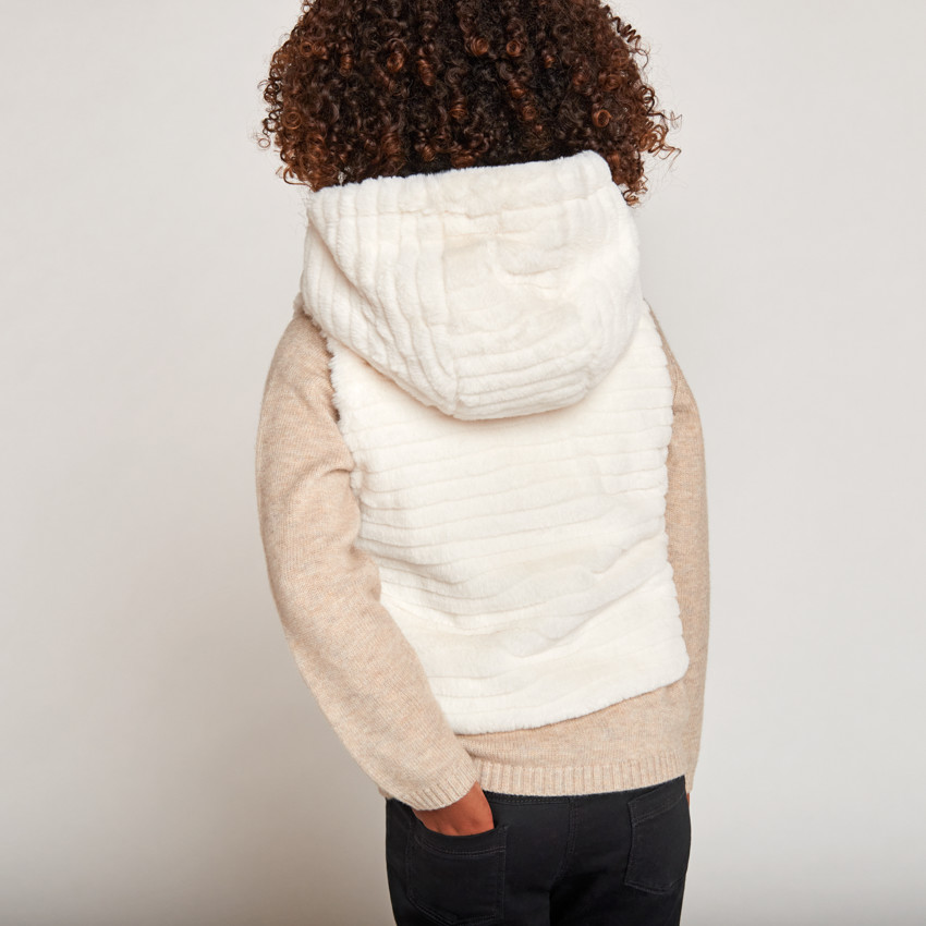 Ζακέτα με μακριά μανίκια από twill και sherpa + γιλέκο για κορίτσι  Additional Ζακέτα με μακριά μανίκια από twill και sherpa + γιλέκο για κορίτσι
