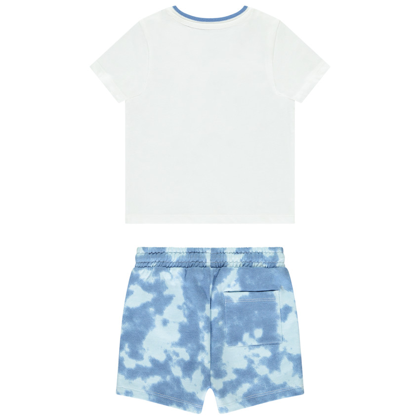 Σετ 2 τμχ. με βερμούδα molleton tie & dye για bebe αγόρι 