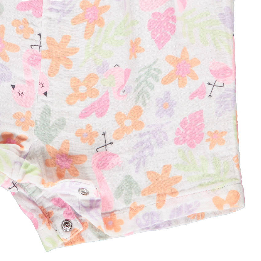 Combi κοντό με βολάν και φαντεζί σχέδιο για bebe κορίτσι 