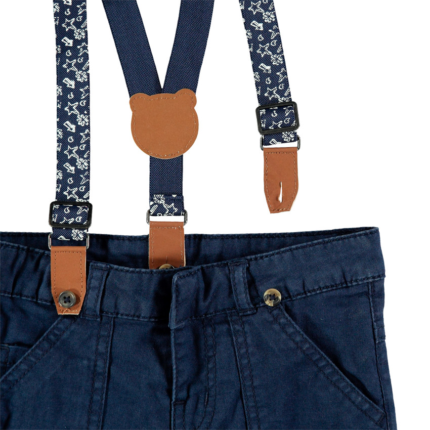 Pantalon en coton à bretelles amovibles Main Pantalon en coton à bretelles amovibles
