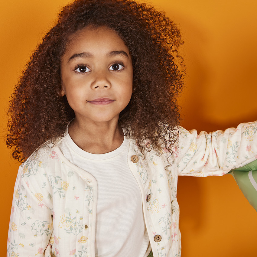 Μπουφάν με επένδυση με floral σχέδιο για κορίτσι 