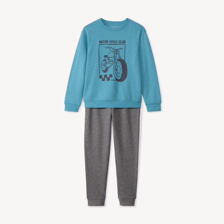 Σετ jogging 2 τμχ. molleton με φαντεζί print για αγόρι 