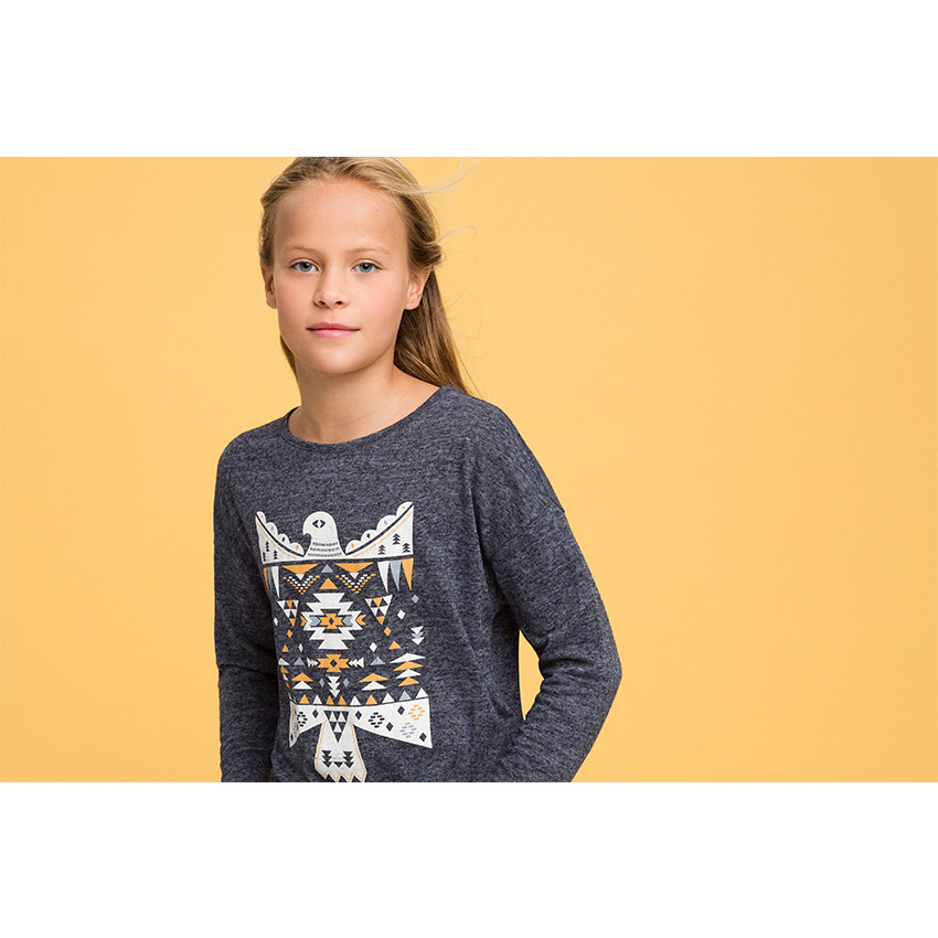 Παιδικά - Τουνίκ με άνοιγμα, λευκά νερά και τύπωμα σε στιλ ikat 