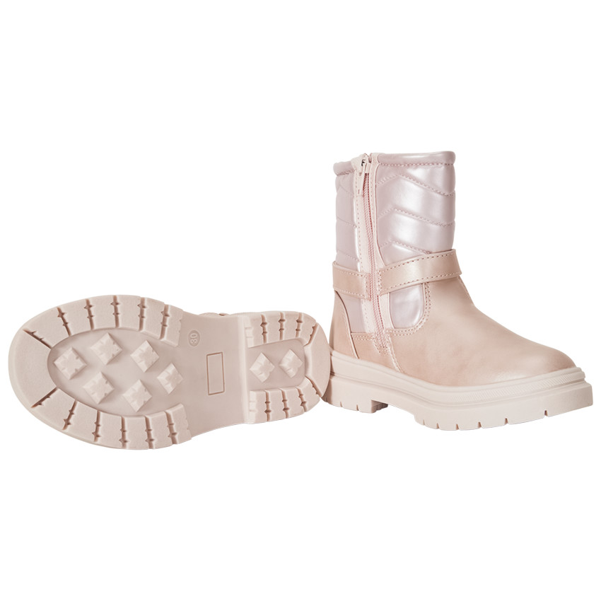 Μποτάκια ροζ effet irisé με λουράκι για κορίτσι 