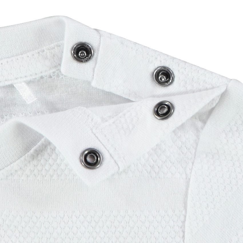 Κοντομάνικο μπλουζάκι μονόχρωμο effet texturé για bebe αγόρι 