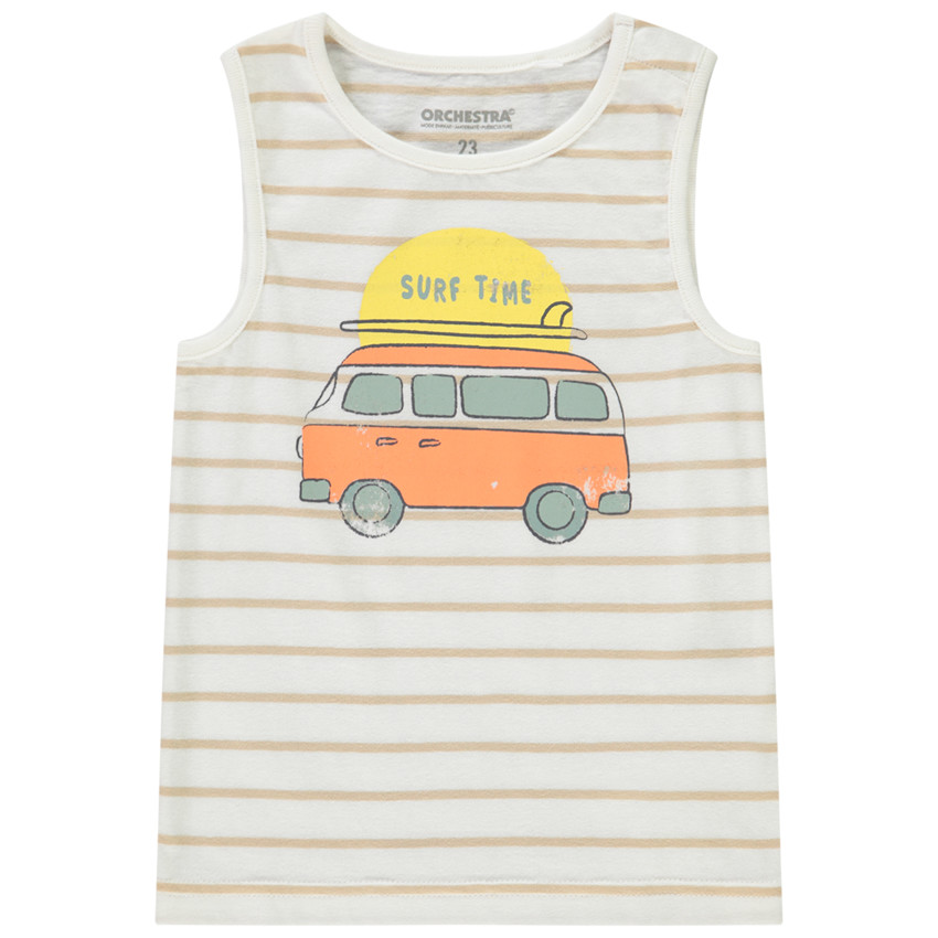 Αμάνικο μπλουζάκι από jersey με φαντεζί σχέδιο για bebe αγόρι 