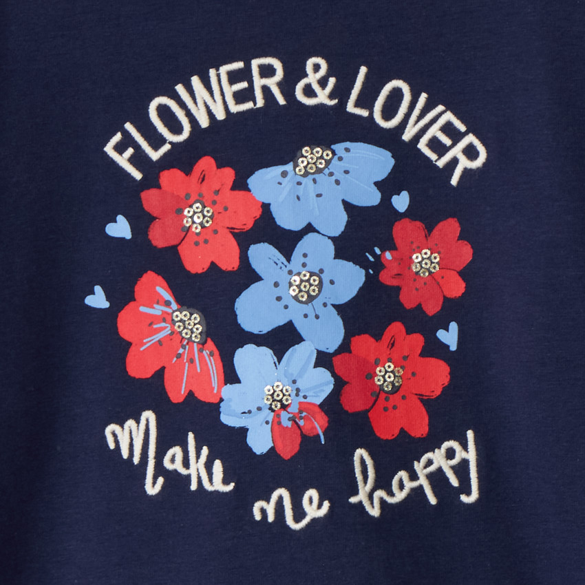 Μπλούζα μακρυμάνικη jersey με φαντεζί print για κορίτσι 