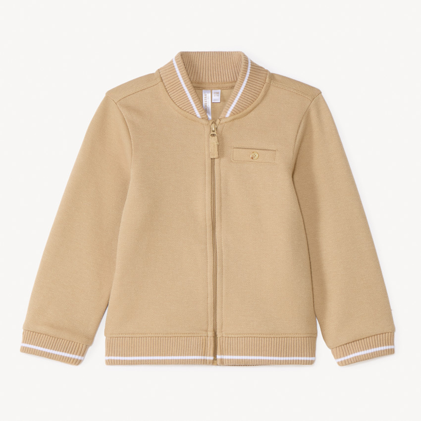 Γιλέττα κολάρο teddy από pique για αγοράκι μωρού 