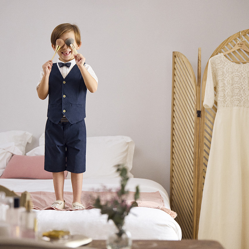 Πουκάμισο κοντομάνικο με φιόγκο για αγόρι 