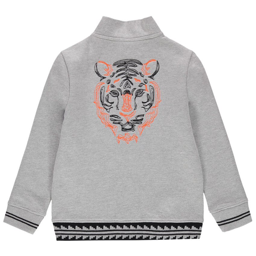 Φανελένια ζακέτα σε γκρι μελανζέ με σήματα και τσέπες  Additional Φανελένια ζακέτα σε γκρι μελανζέ με σήματα και τσέπες