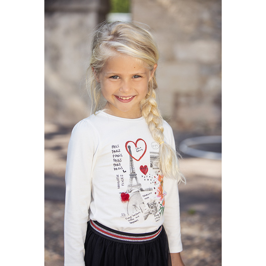 T-shirt μακρυμάνικο για κορίτσι σχέδιο Paris 