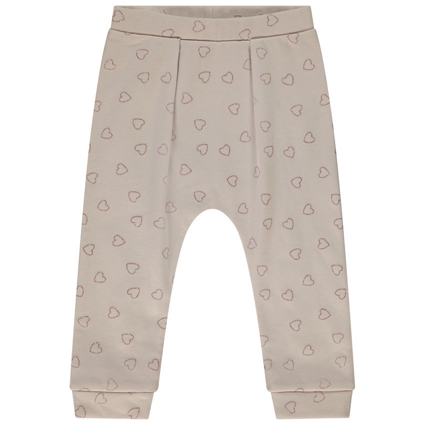 Φόρμα jogging με σχέδιο καρδιές με glitter για bebe κορίτσι 