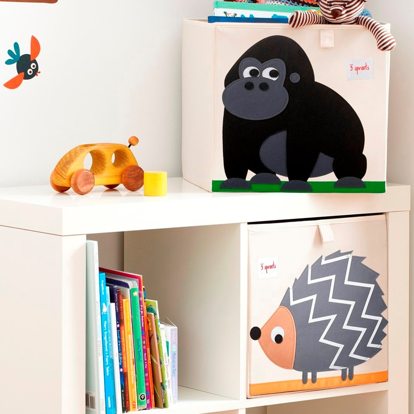 3 Sprouts Καλάθι για παιχνίδια Hedgehog Gray 