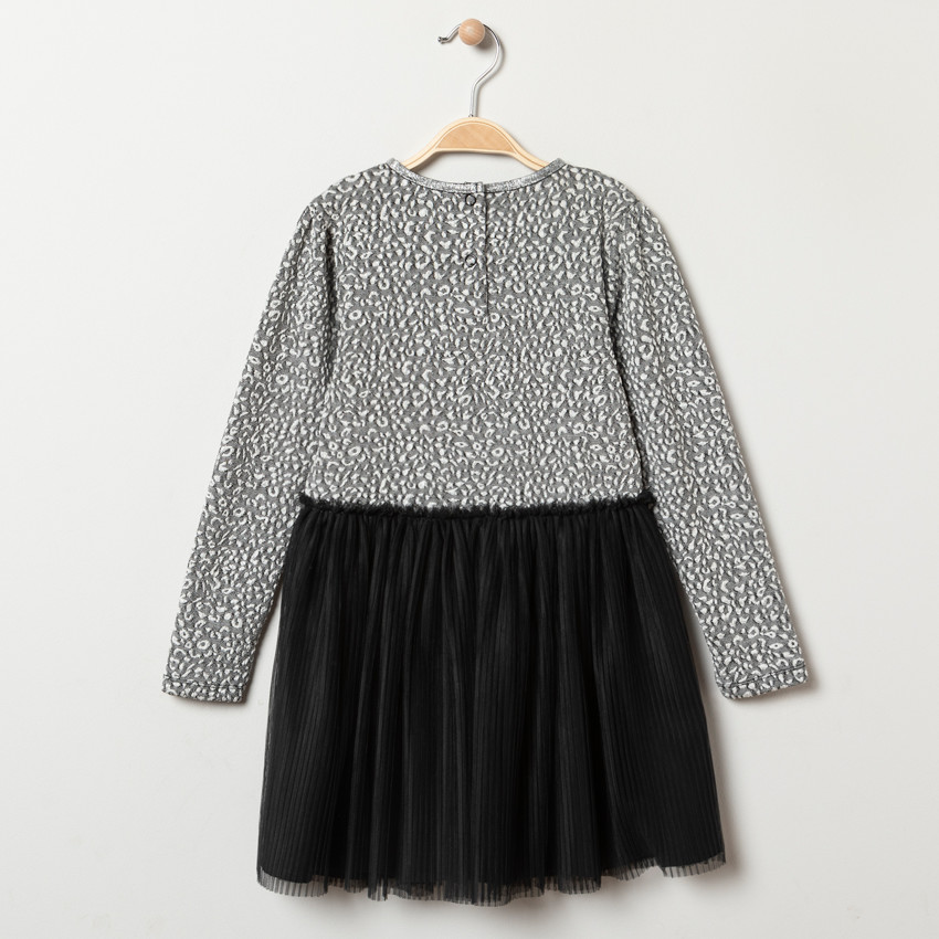 Γιορτινό φόρεμα effet 2 σε 1 με σχέδιο léopard για κορίτσι 