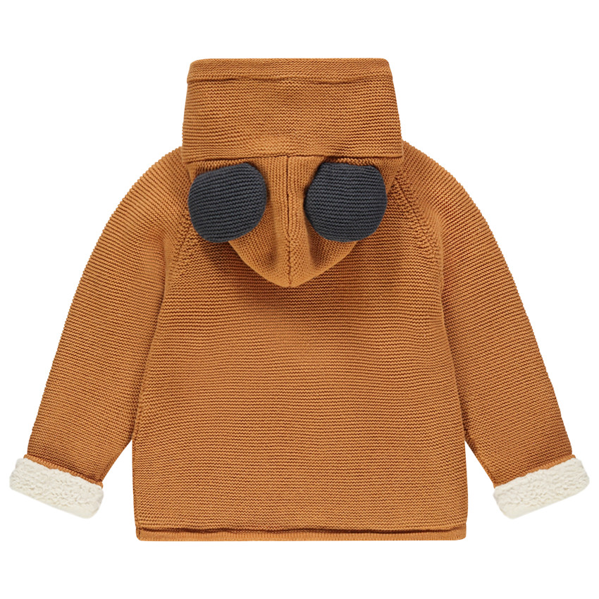 Μπουφάν με κουκούλα πλεκτή για bebe αγόρι 