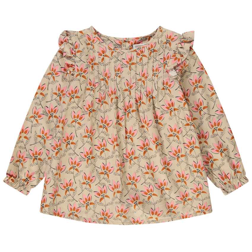 Τουνίκ με μακριά μανίκια και floral σχέδιο για κορίτσι 