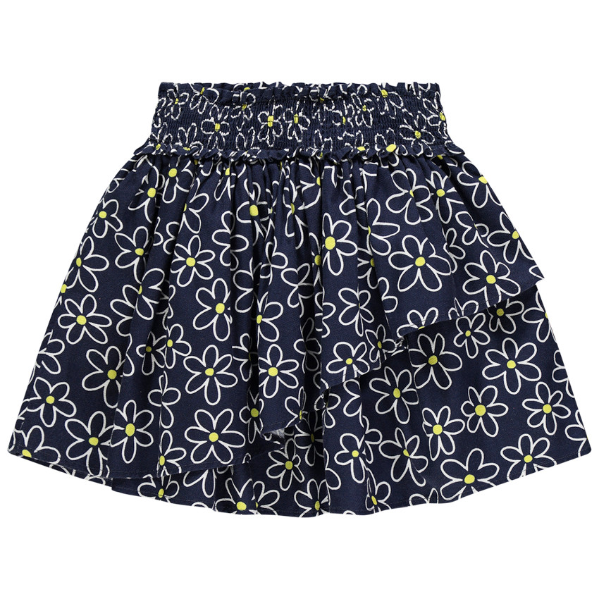 Φούστα με βολάν με λουλούδια σε όλη την επιφάνεια 