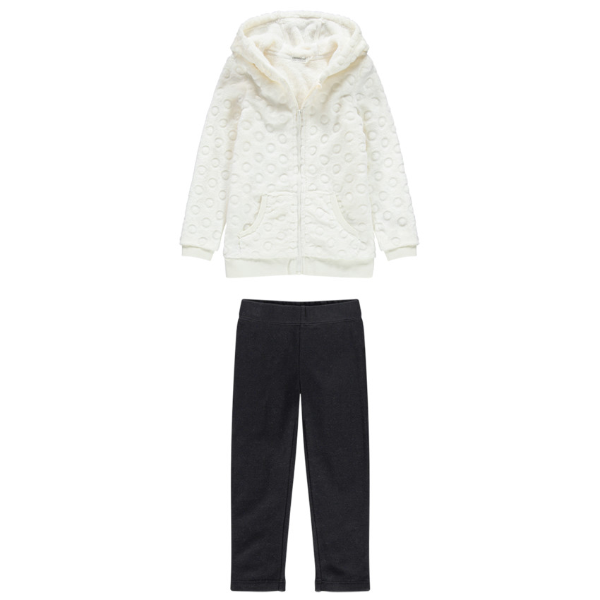 Jogging avec gilet à capuche en sherpa et pantalon doublé uni  Additional Jogging avec gilet à capuche en sherpa et pantalon doublé uni