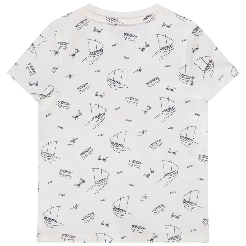 T-shirt κοντομάνικο με σχέδιο ιστιοφόρα για μωρό αγόρι 