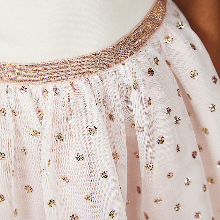 Φόρεμα γιορτής με φτερά και τούλι με glitter για κορίτσι 