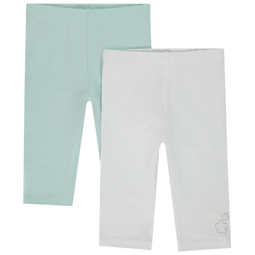 Σετ από 2 μονόχρωμα μακριά κολάν με χρυσό foil print για bebe κορίτσι 