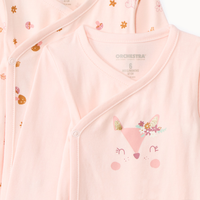 Σετ από 7 bodies μακρυμάνικα forêt για bebe κορίτσι με διαφορετικά ανοίγματα ανάλογα με την ηλικία 