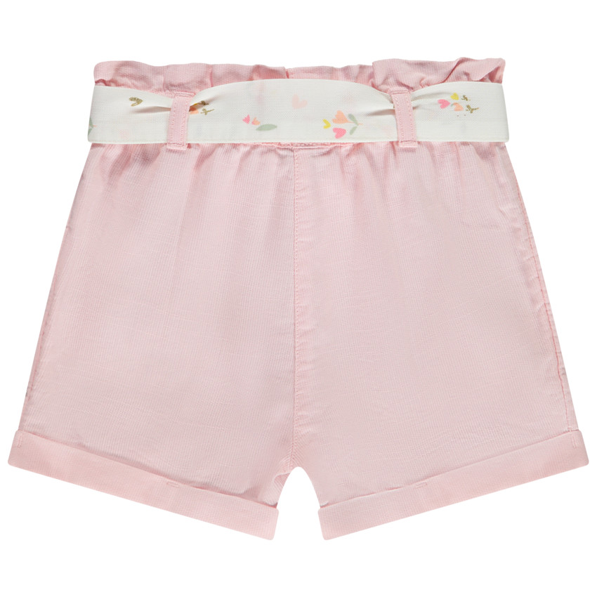 Σορτς από υφασμάτινο με ζώνη για bebe κορίτσι 