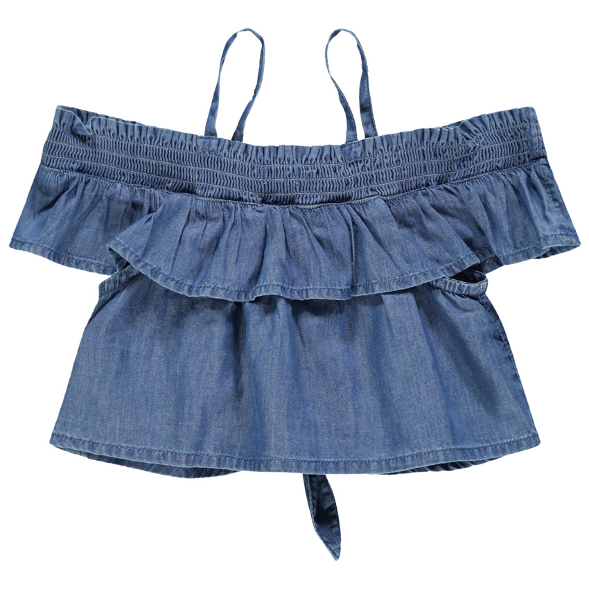 Top jean με βολάν  Additional Top jean με βολάν