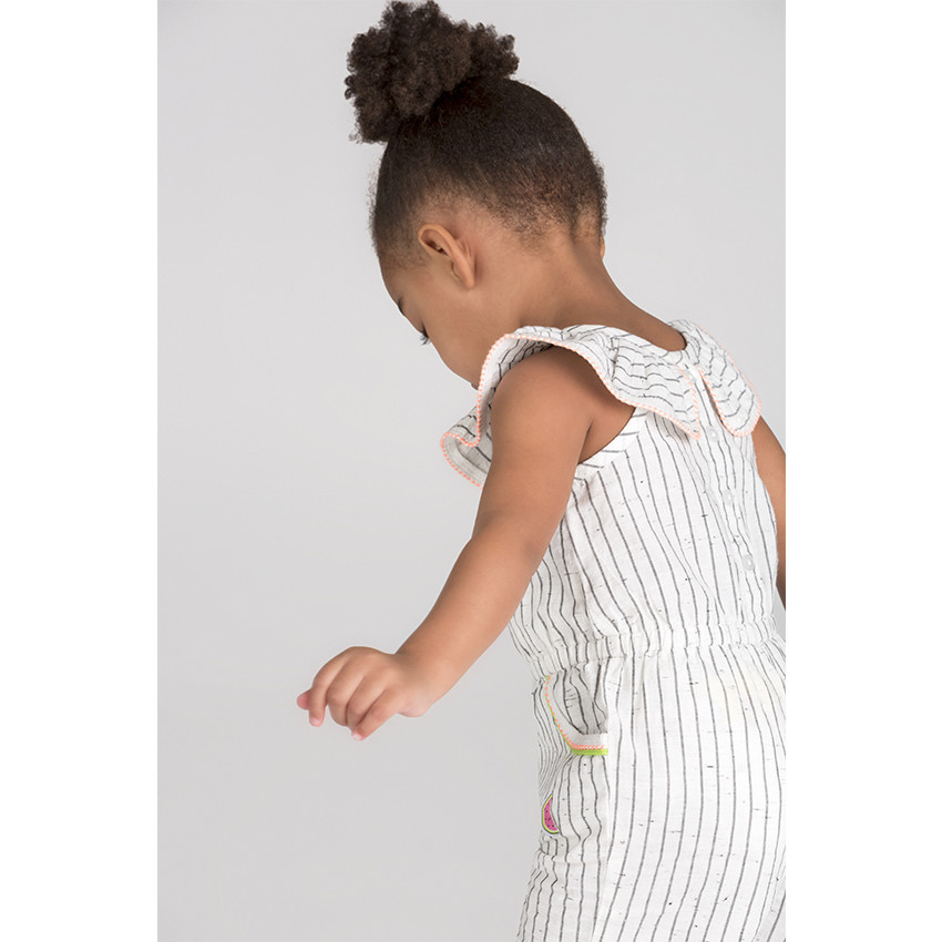 Ριγέ κοντή ολόσωμη φόρμα μπουκλέ με βολάν στη λαιμόκοψη  Additional Ριγέ κοντή ολόσωμη φόρμα μπουκλέ με βολάν στη λαιμόκοψη