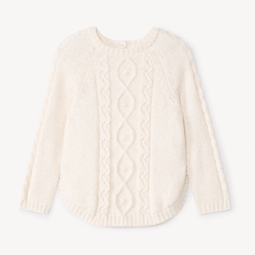 Πουλόβερ poncho από πλεκτό μονόχρωμο για bebe κορίτσι 