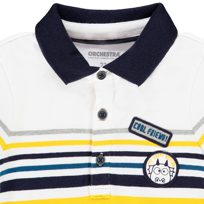 Polo ριγέ και  badges dragon για bebe αγόρι 