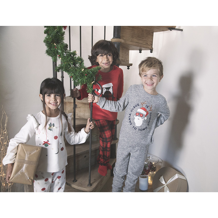 Πιτζάμα πλεκτή chinée σχέδιο Άγιος Βασίλης για αγόρι 