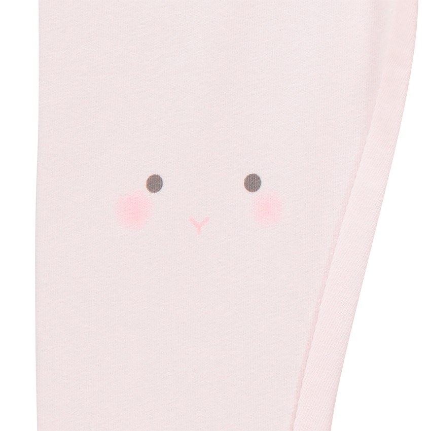 Σύνολο με μπλούζα τύπωμα κουνελιού και ροζ καπρι 