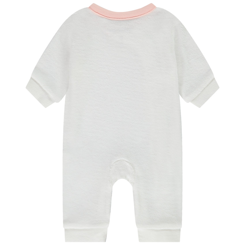 Ολόσωμη φόρμα μονόχρωμη βελουτέ για πρόωρο bebe κορίτσι 