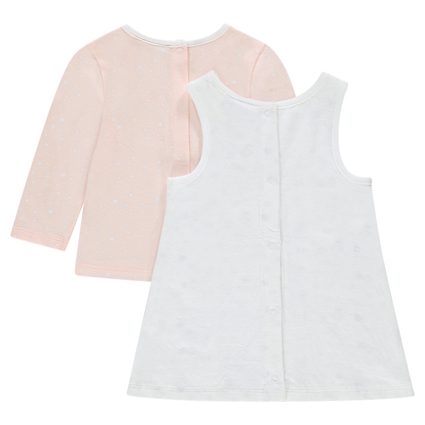 Σετ αμάνικο φόρεμα και κοντομάνικο με τύπωμα ©Smiley Baby 