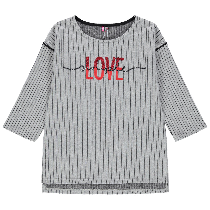 Tuniques manches longues en maille à rayures 